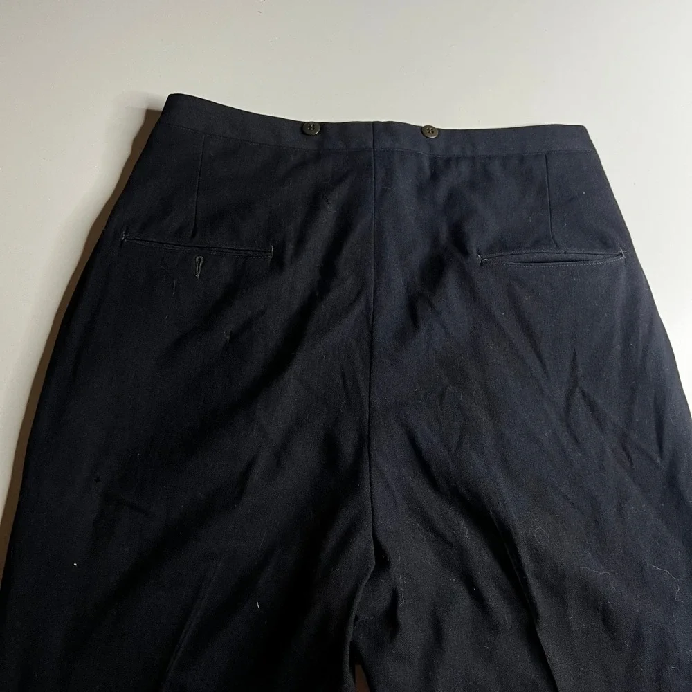 Vintage 1950s 60s Tuxedo Trousers Talon Zipper Pleated Wool Formal Pants 33